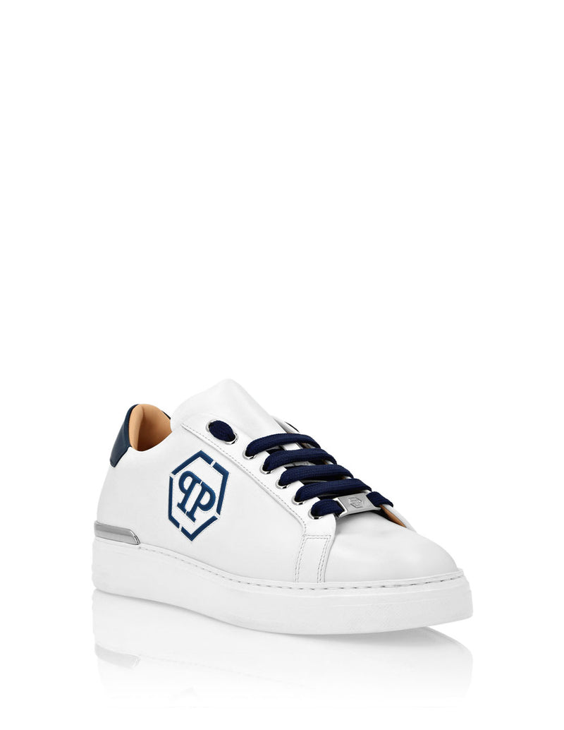 Philipp Plein Nappa Leather Lo-Top Hexagon Blancas Hombre