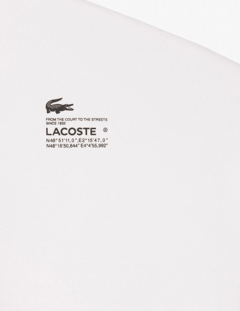 Sudadera con Capucha Lacoste Corta con Logo Blanca Mujer