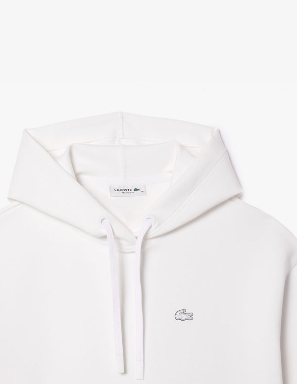 Sudadera con Capucha Lacoste Corta con Logo Blanca Mujer