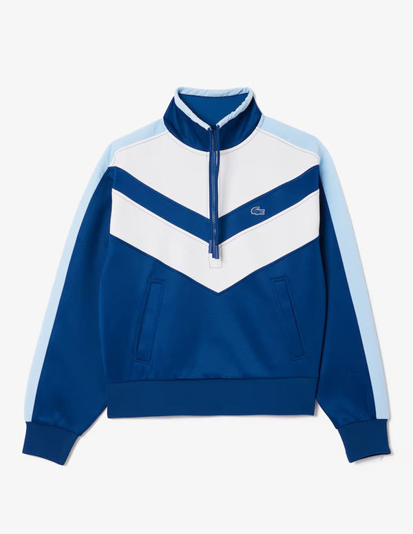 Sudadera Lacoste de Interlock Azul y Blanca Mujer