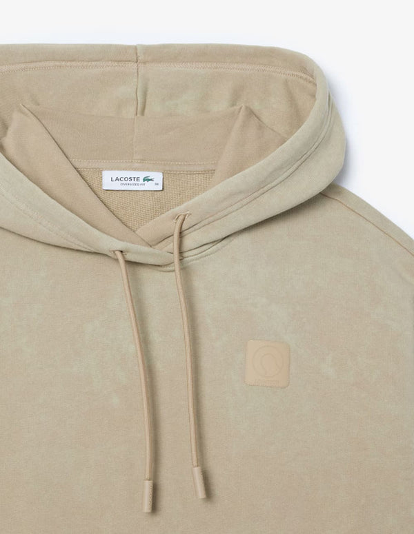 Sudadera con Capucha Lacoste Efecto Lavado Beige Mujer