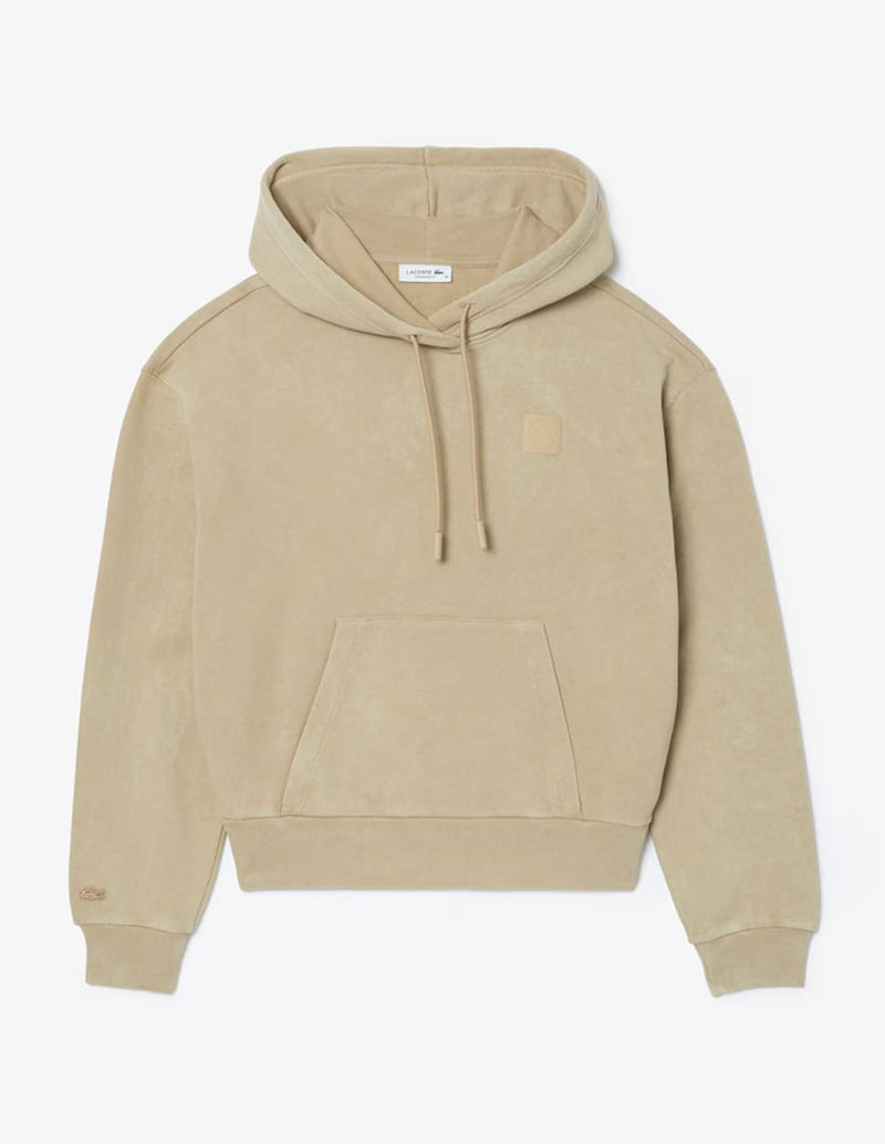 Sudadera con Capucha Lacoste Efecto Lavado Beige Mujer