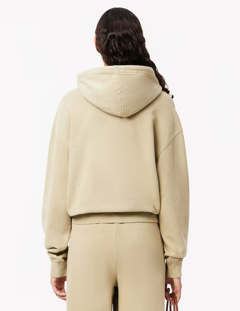 Sudadera con Capucha Lacoste Efecto Lavado Beige Mujer