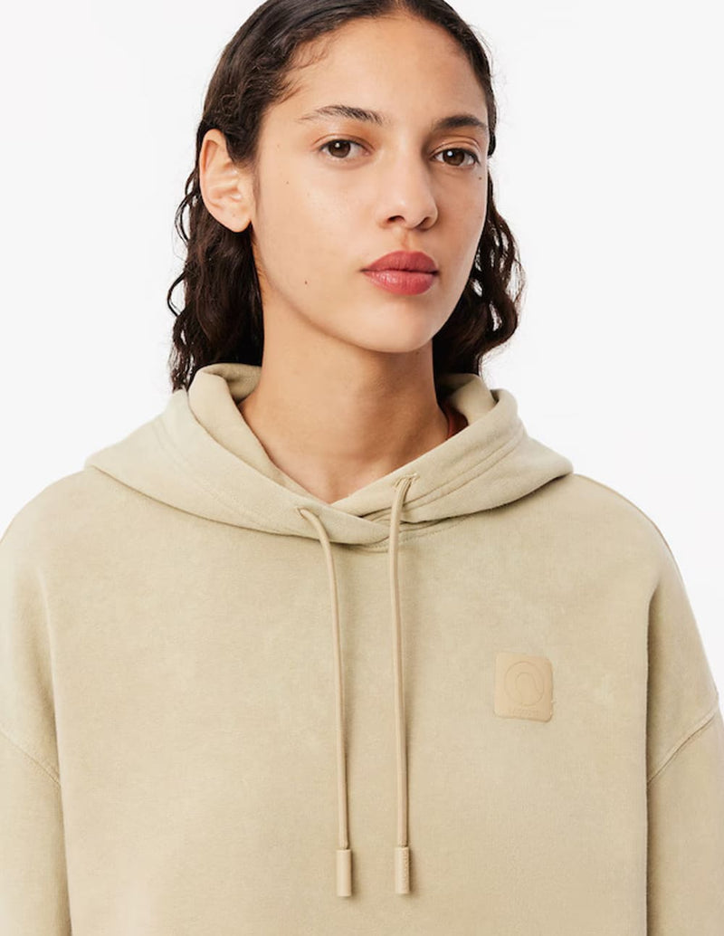 Sudadera con Capucha Lacoste Efecto Lavado Beige Mujer