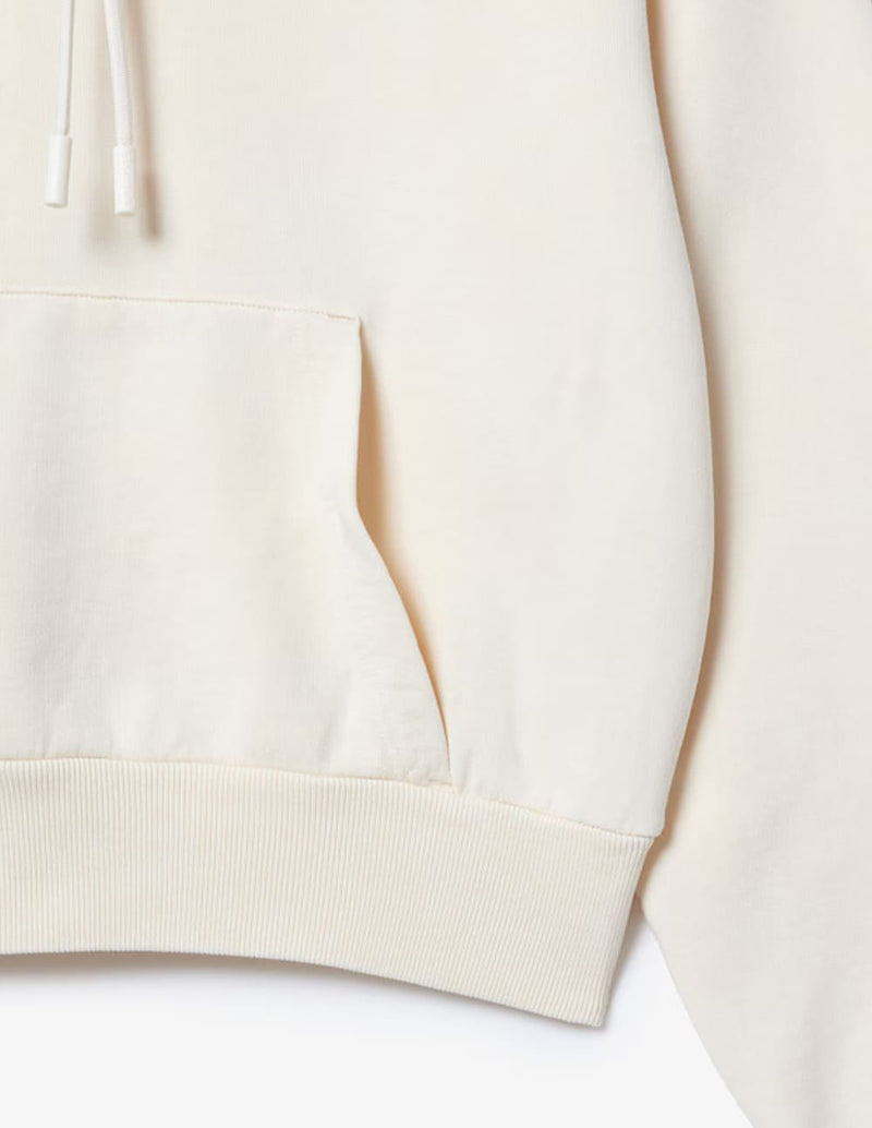 Sudadera con Capucha Lacoste Efecto Lavado Blanca Mujer