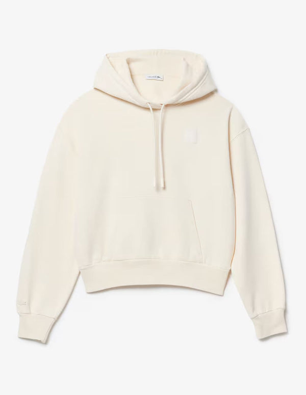 Sudadera con Capucha Lacoste Efecto Lavado Blanca Mujer