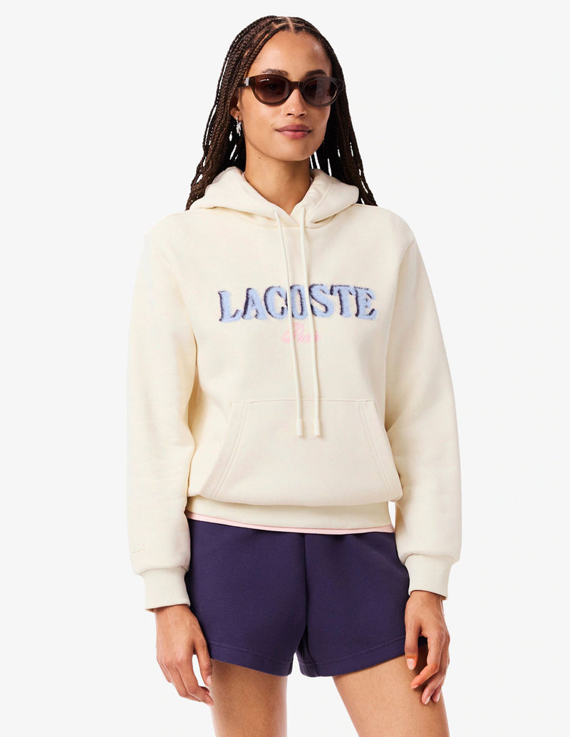 Sudadera con Capucha Lacoste con Logo Beige Mujer