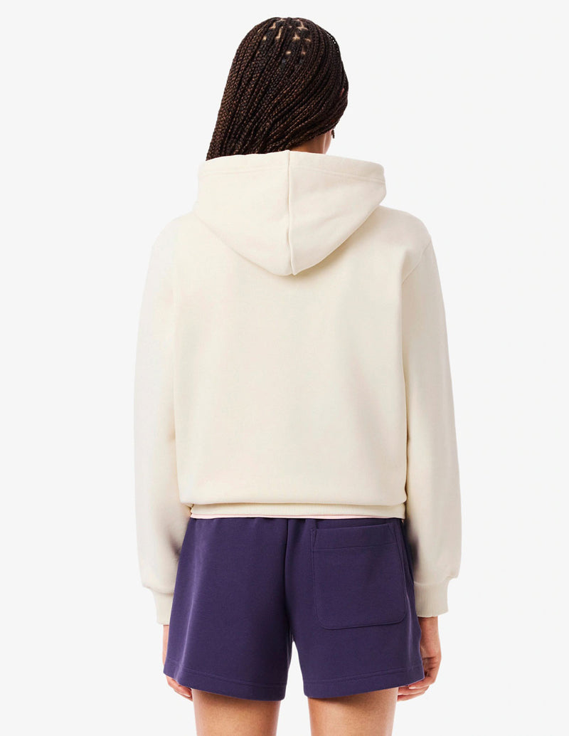 Sudadera con Capucha Lacoste con Logo Beige Mujer