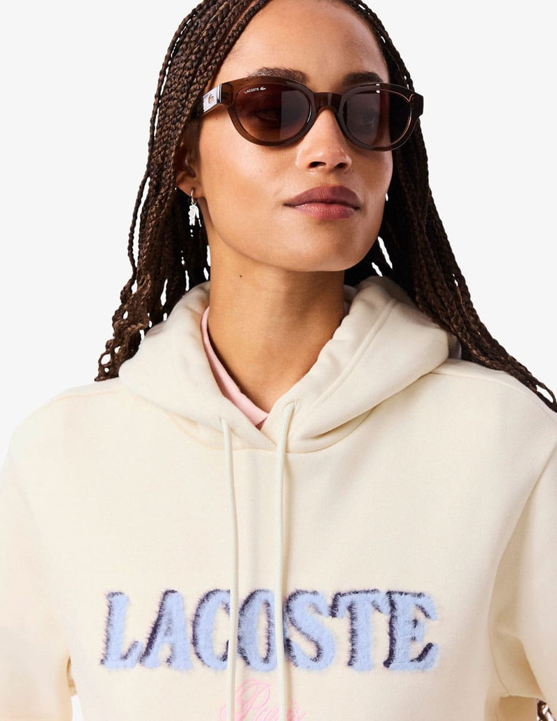 Sudadera con Capucha Lacoste con Logo Beige Mujer