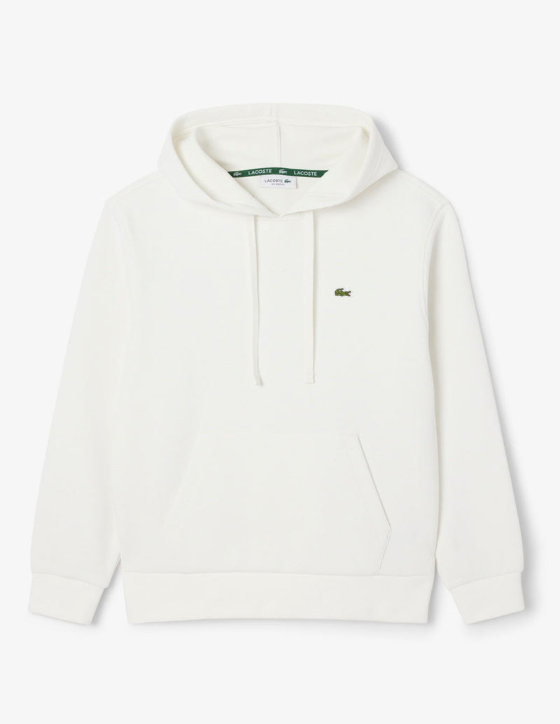 Sudadera con Capucha Lacoste de Piqué Blanca Mujer