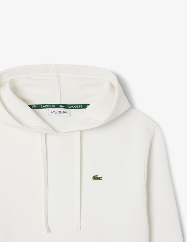 Sudadera con Capucha Lacoste de Piqué Blanca Mujer