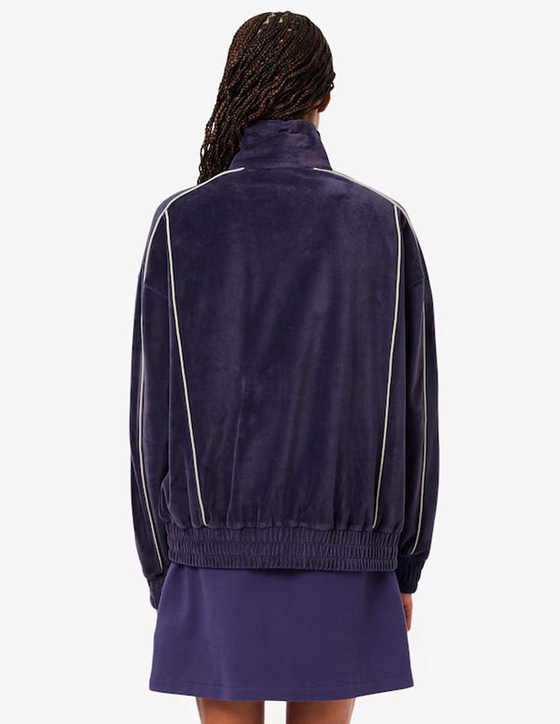 Chaqueta Lacoste de Tercipelo Morada Mujer