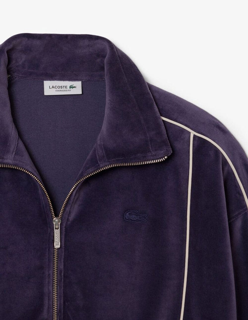 Chaqueta Lacoste de Tercipelo Morada Mujer