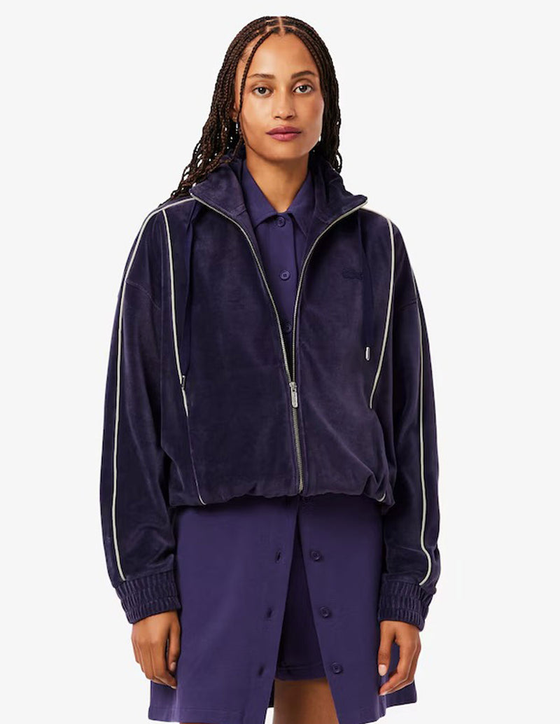 Chaqueta Lacoste de Tercipelo Morada Mujer