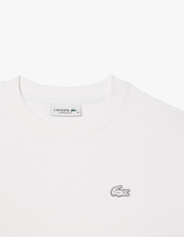 Sudadera Lacoste con Logo Oversized Blanca Mujer