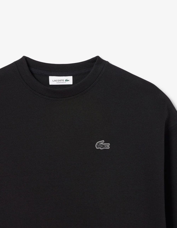 Sudadera Lacoste con Logo Oversized Negra Mujer