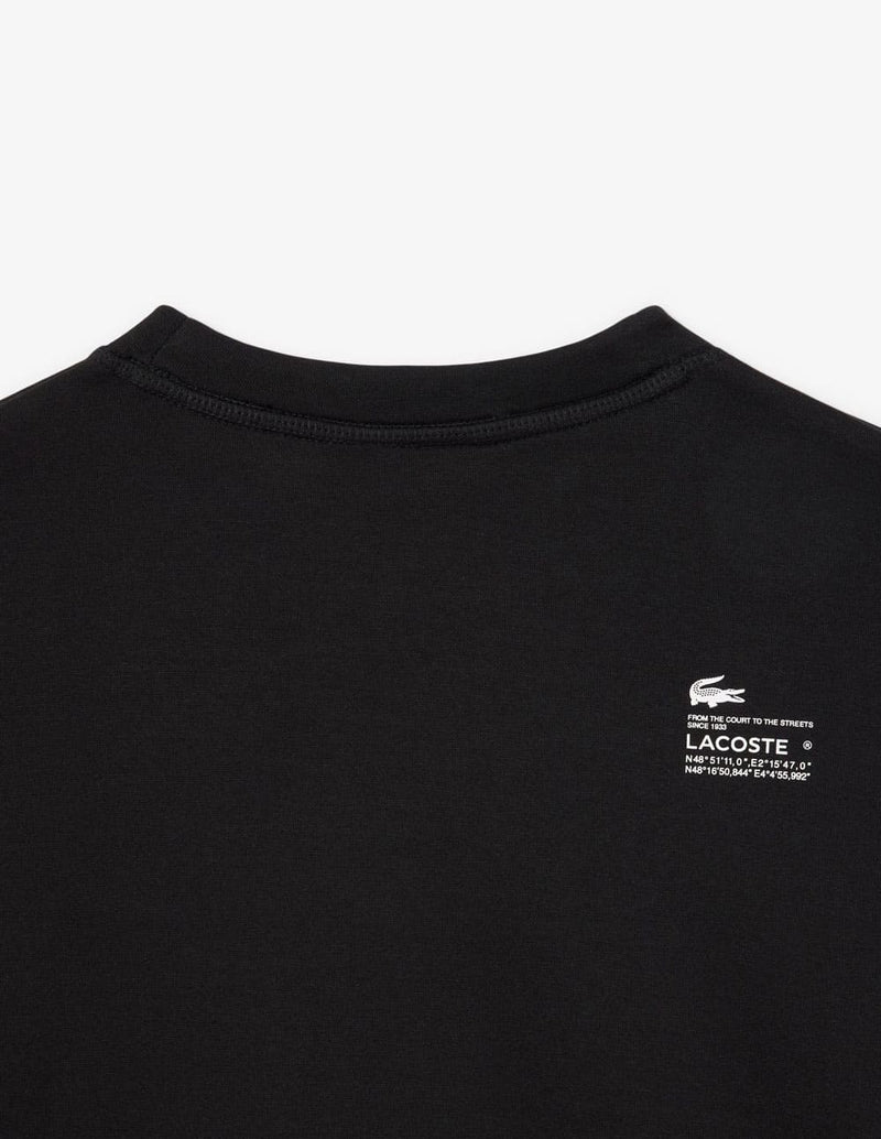 Sudadera Lacoste con Logo Oversized Negra Mujer