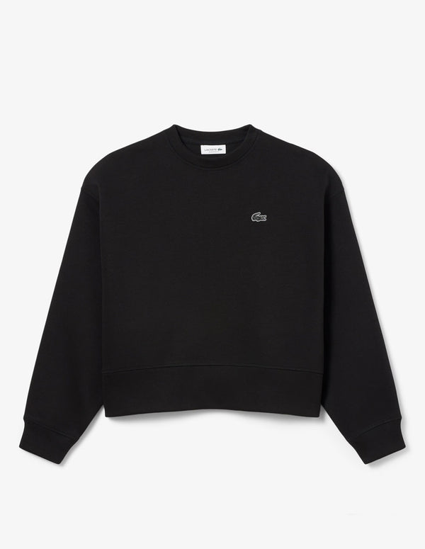 Sudadera Lacoste con Logo Oversized Negra Mujer
