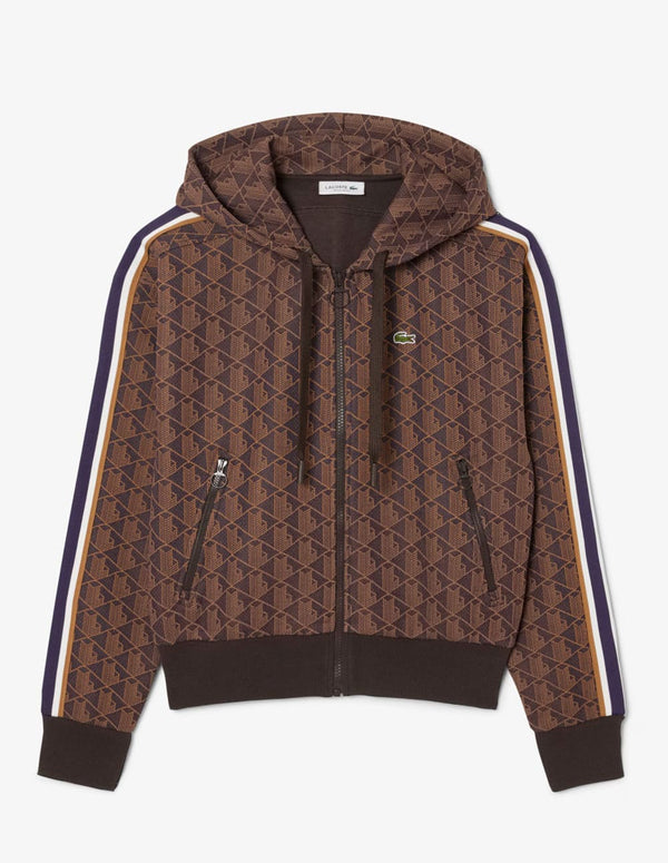 Sudadera con Capucha Lacoste Logo Monogram Marrón Mujer