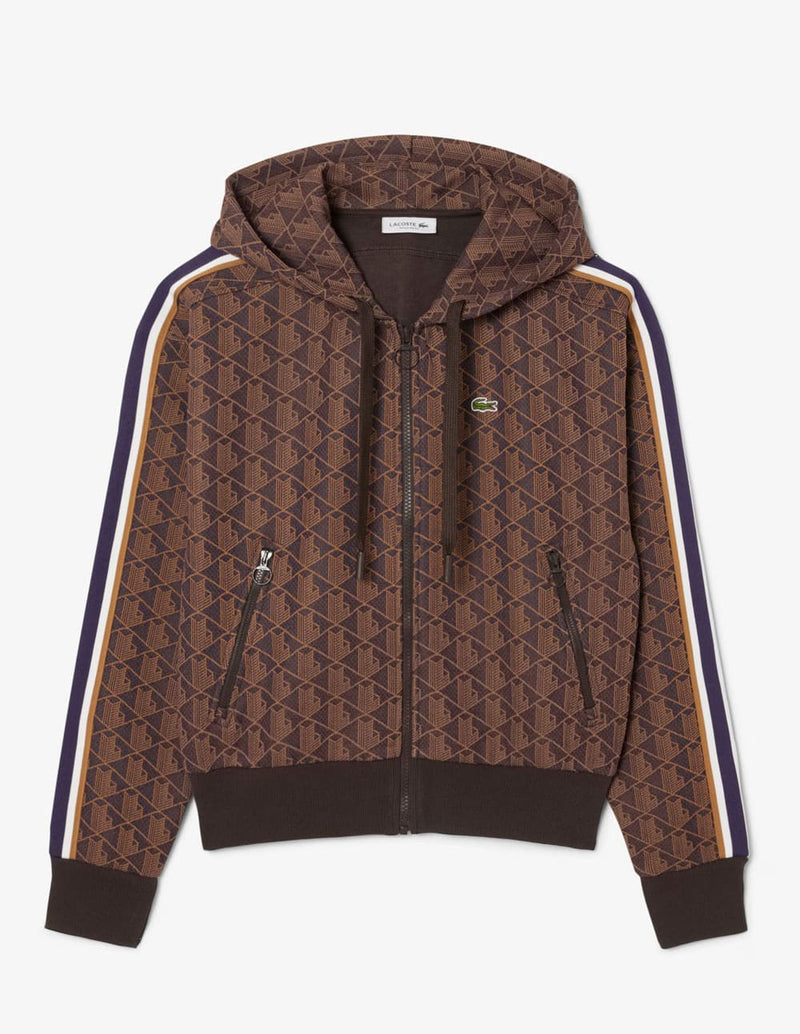 Sudadera con Capucha Lacoste Logo Monogram Marrón Mujer