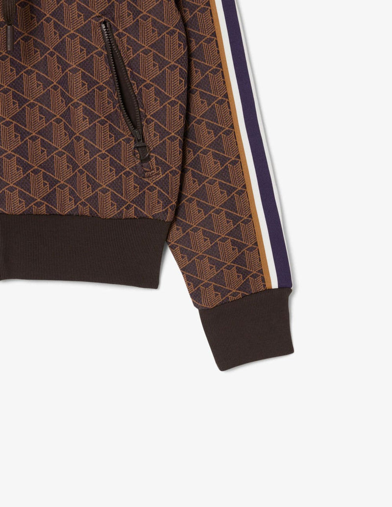 Sudadera con Capucha Lacoste Logo Monogram Marrón Mujer
