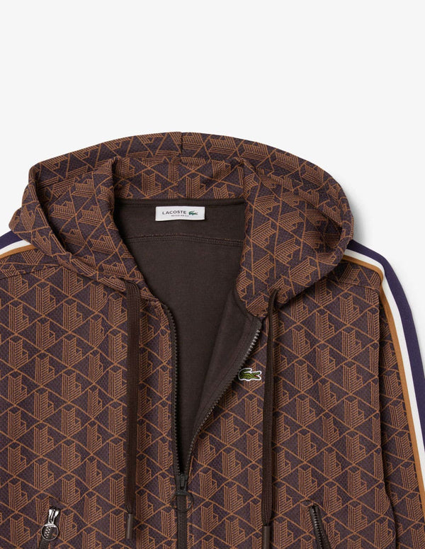 Sudadera con Capucha Lacoste Logo Monogram Marrón Mujer