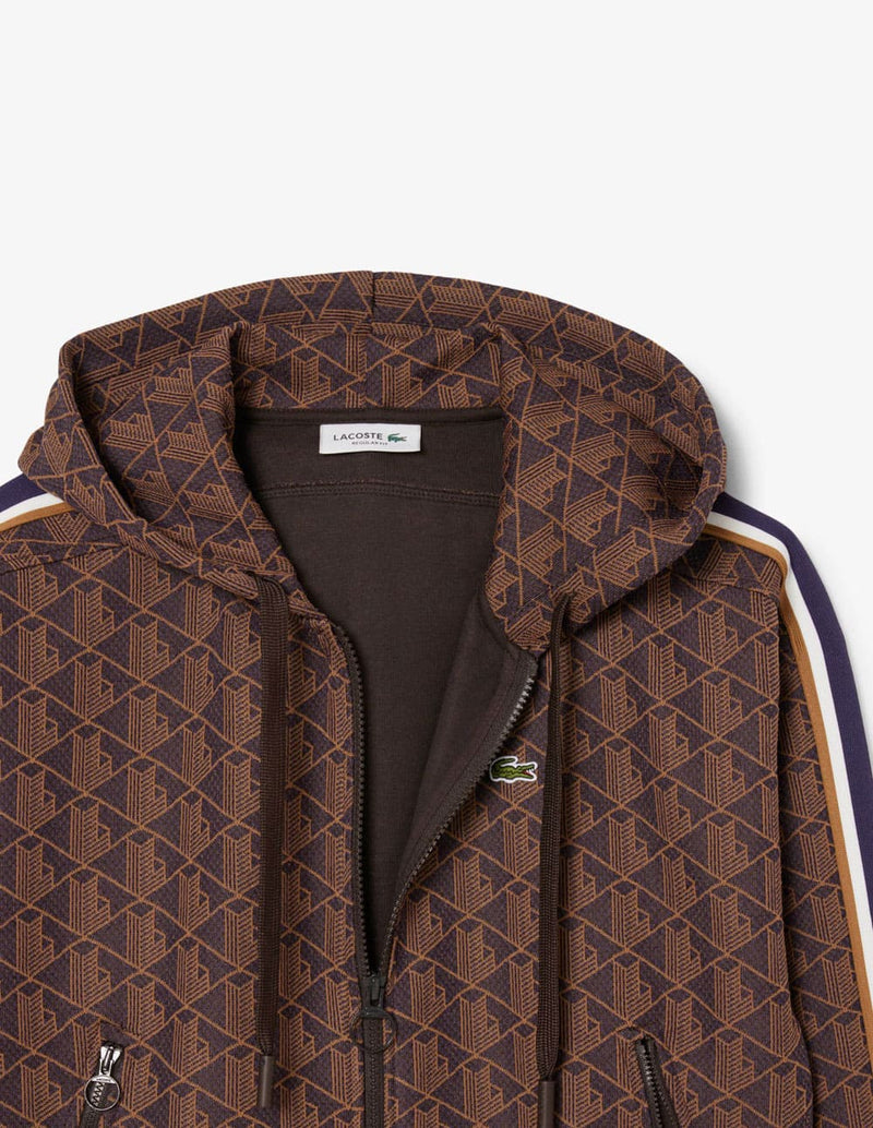 Sudadera con Capucha Lacoste Logo Monogram Marrón Mujer