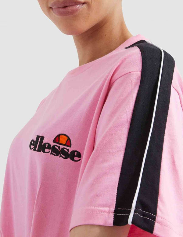 Camiseta Crop Ellesse con Logo Rosa Mujer