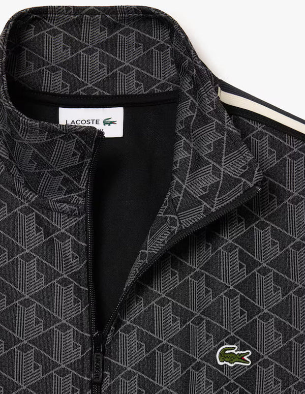 Chaqueta Lacoste de Jacquard Paris Negra y Gris Hombre