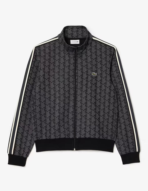 Chaqueta Lacoste de Jacquard Paris Negra y Gris Hombre