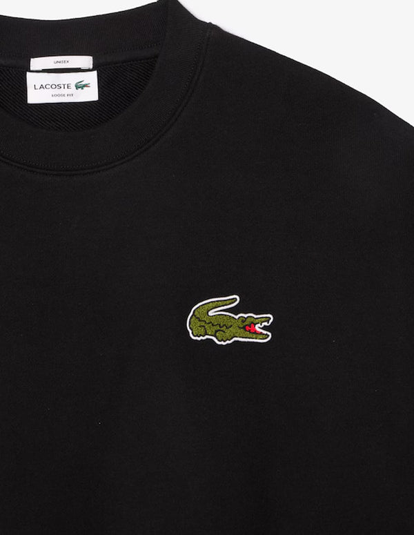 Sudadera Lacoste con Insignia Negra Unisex