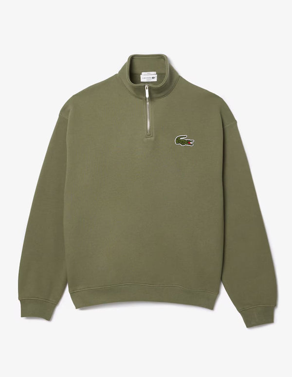 Sudadera Lacoste con Insignia y Cremallera Verde Unisex