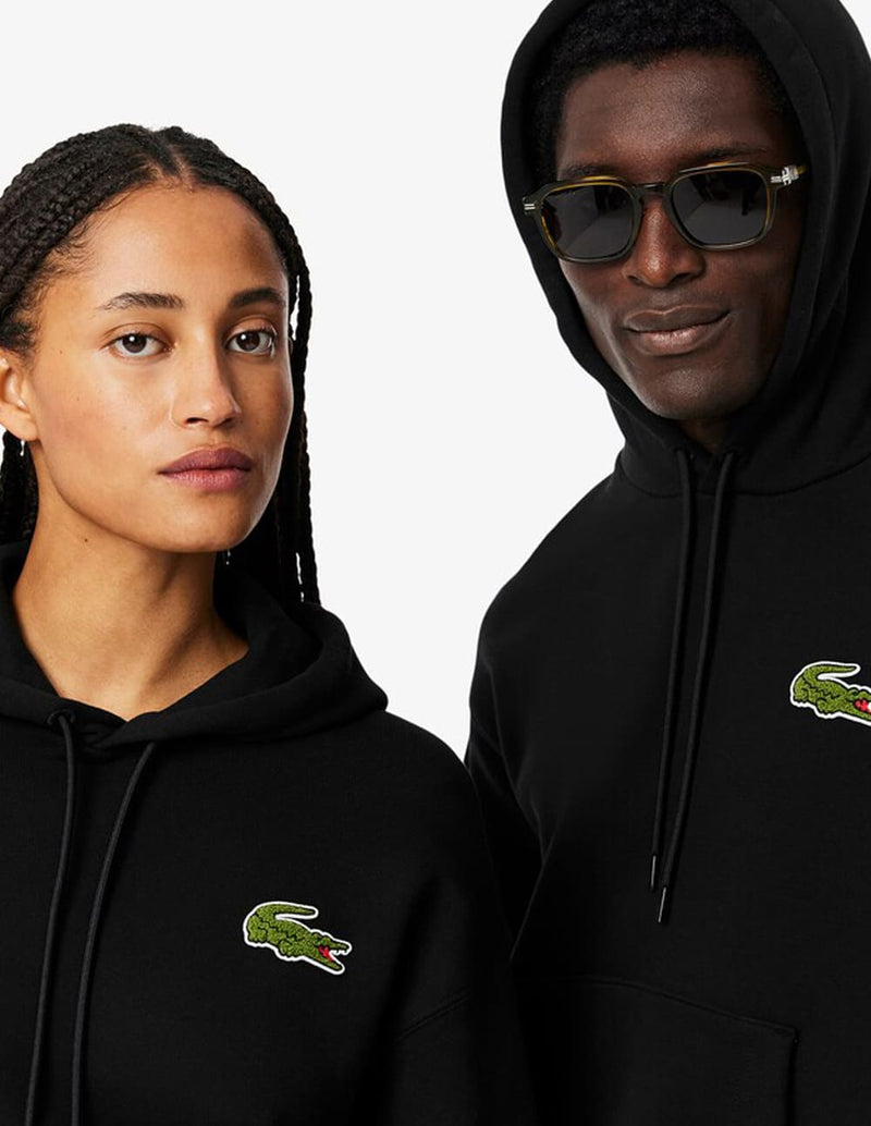 Sudadera con Capucha Lacoste con Insignia Negra Unisex