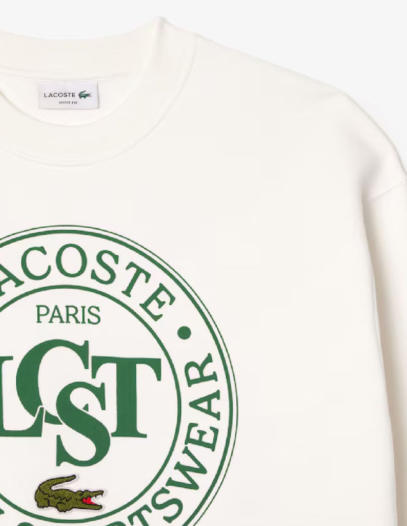 Sudadera Lacoste con Estampado Blanca Hombre