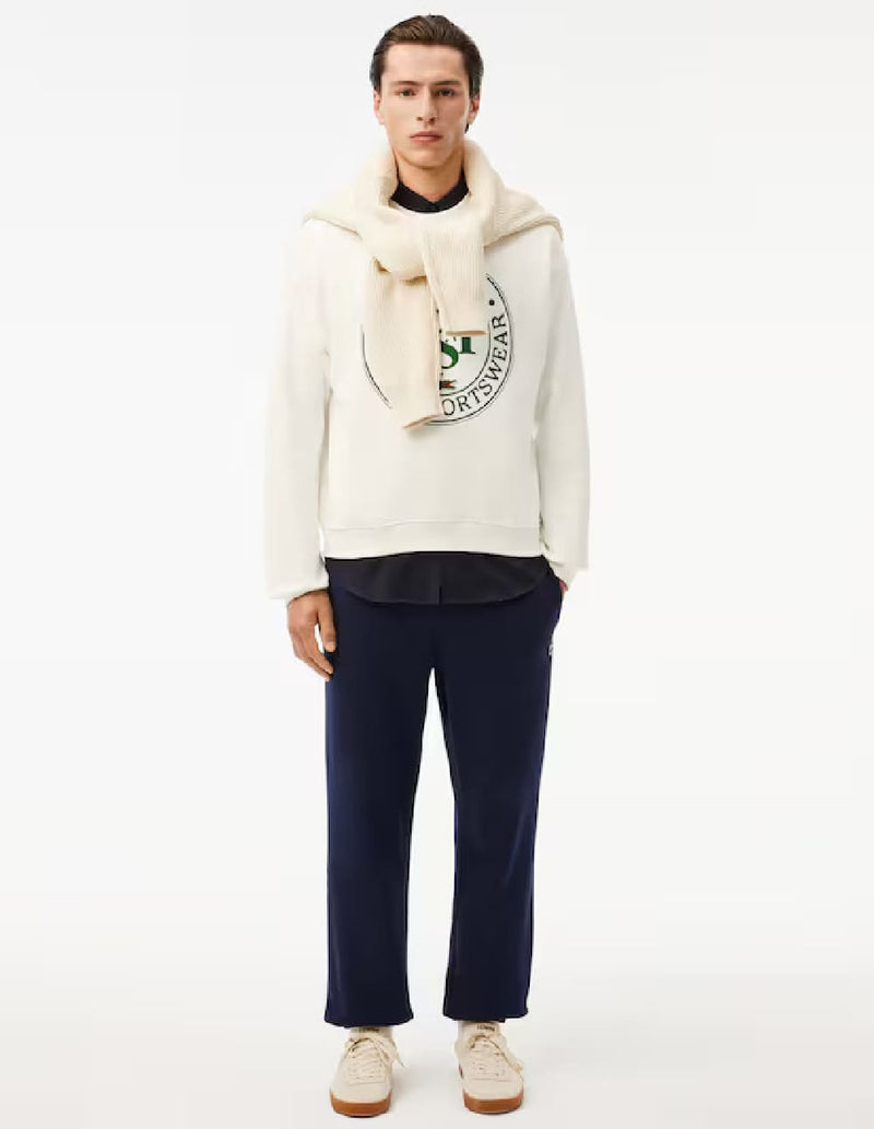 Sudadera Lacoste con Estampado Blanca Hombre