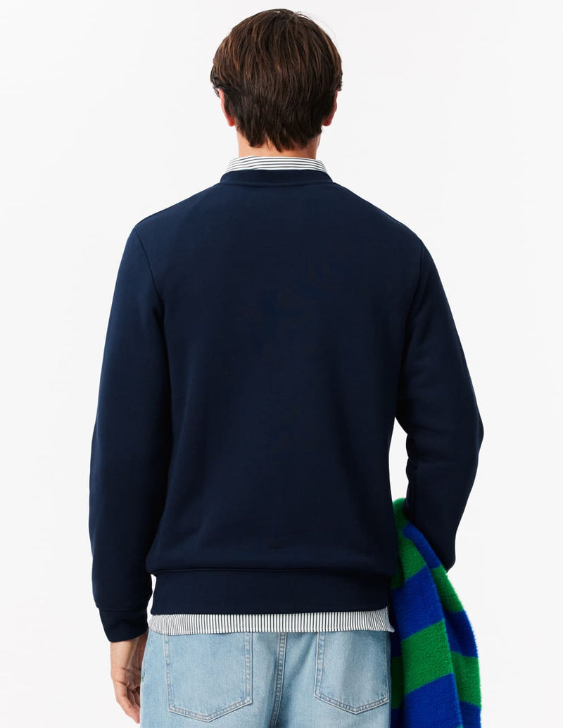 Sudadera Lacoste con Logo Bordado Azul Marino Hombre