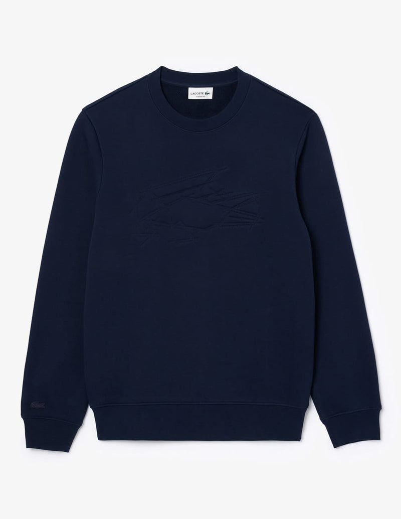 Sudadera Lacoste con Logo Bordado Azul Marino Hombre