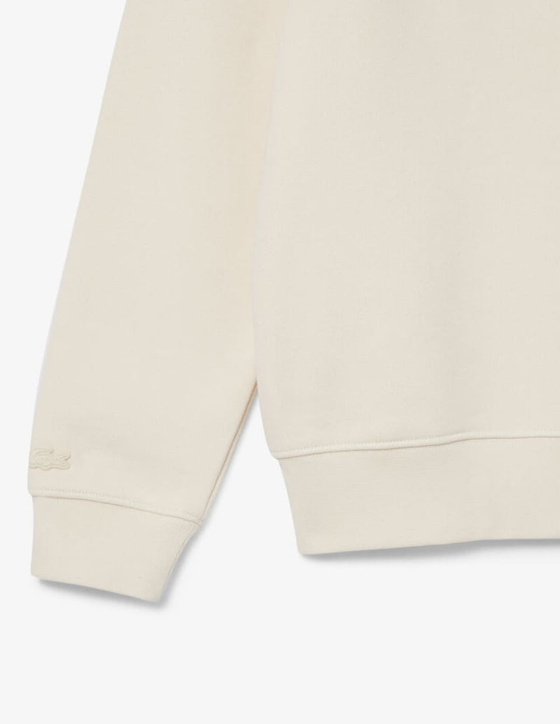 Sudadera Lacoste con Logo Bordado Beige Hombre