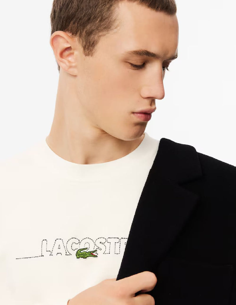 Sudadera Lacoste con Logo Blanca Hombre