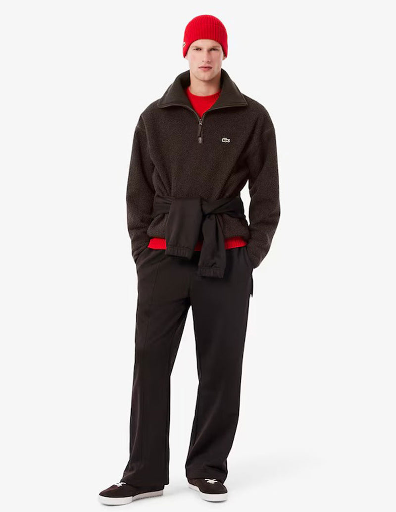 Sudadera Lacoste de Forro Polar Marrón Hombre