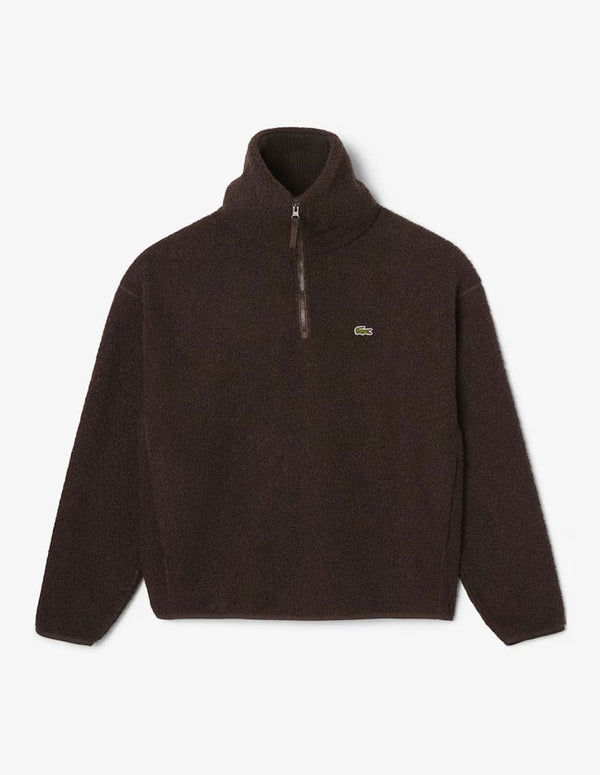 Sudadera Lacoste de Forro Polar Marrón Hombre