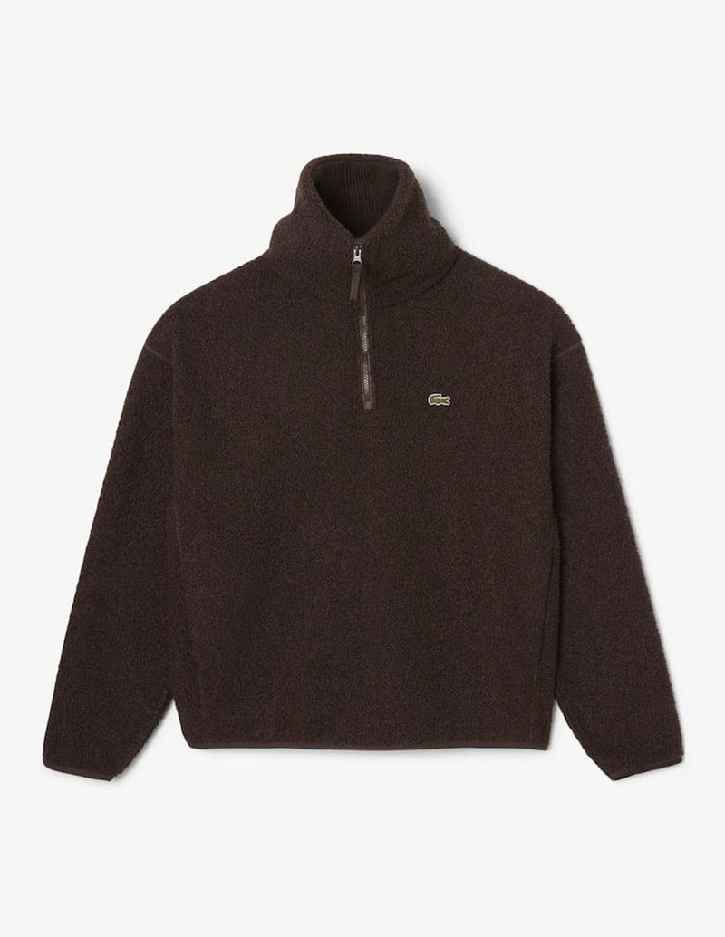 Sudadera Lacoste de Forro Polar Marrón Hombre