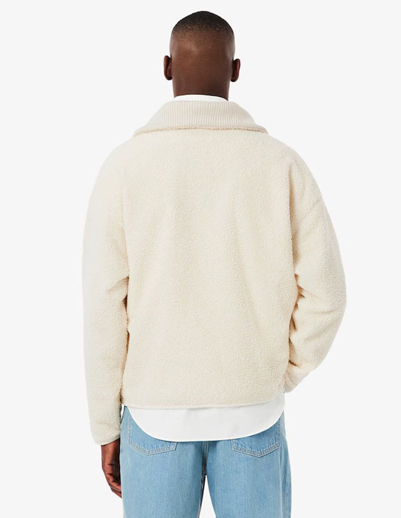 Sudadera Lacoste de Forro Polar Beige Hombre