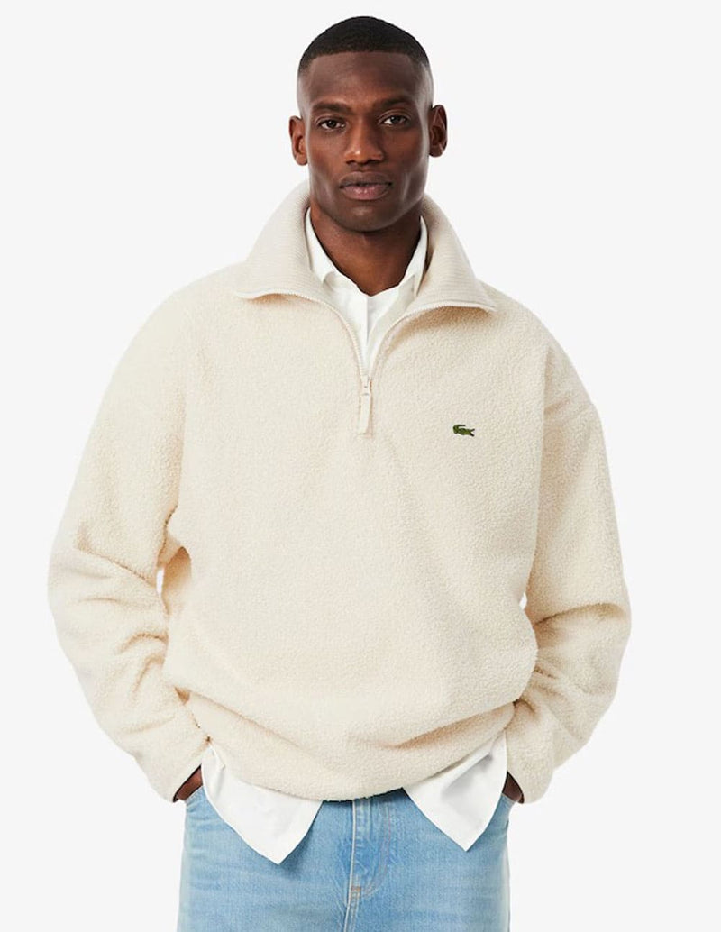 Sudadera Lacoste de Forro Polar Beige Hombre