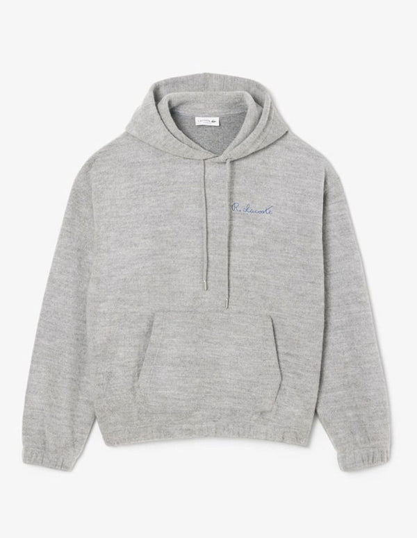 Sudadera con Capucha Lacoste con Firma Bordada Gris Hombre