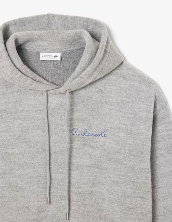 Sudadera con Capucha Lacoste con Firma Bordada Gris Hombre