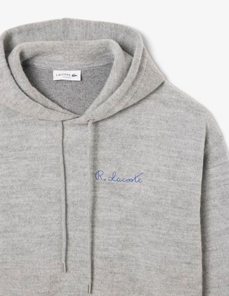 Sudadera con Capucha Lacoste con Firma Bordada Gris Hombre