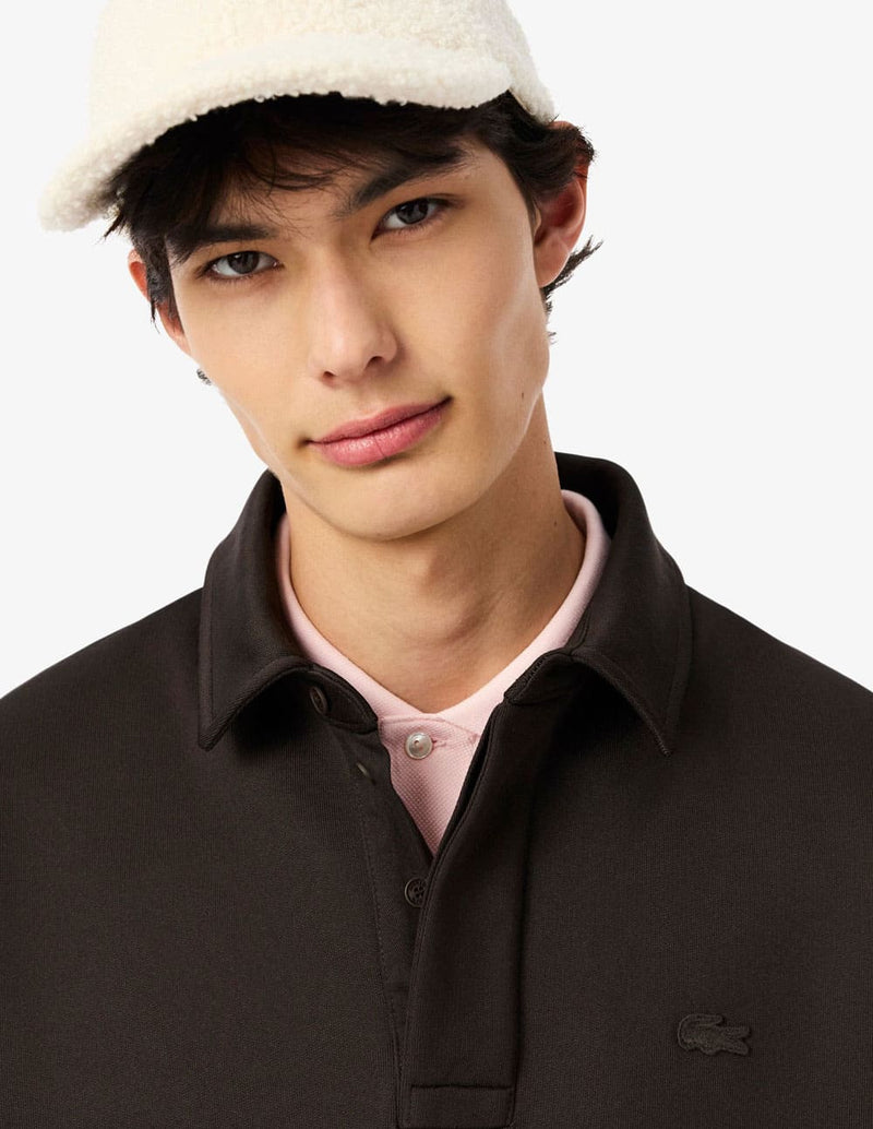 Sudadera Lacoste Tipo Polo Marrón Hombre