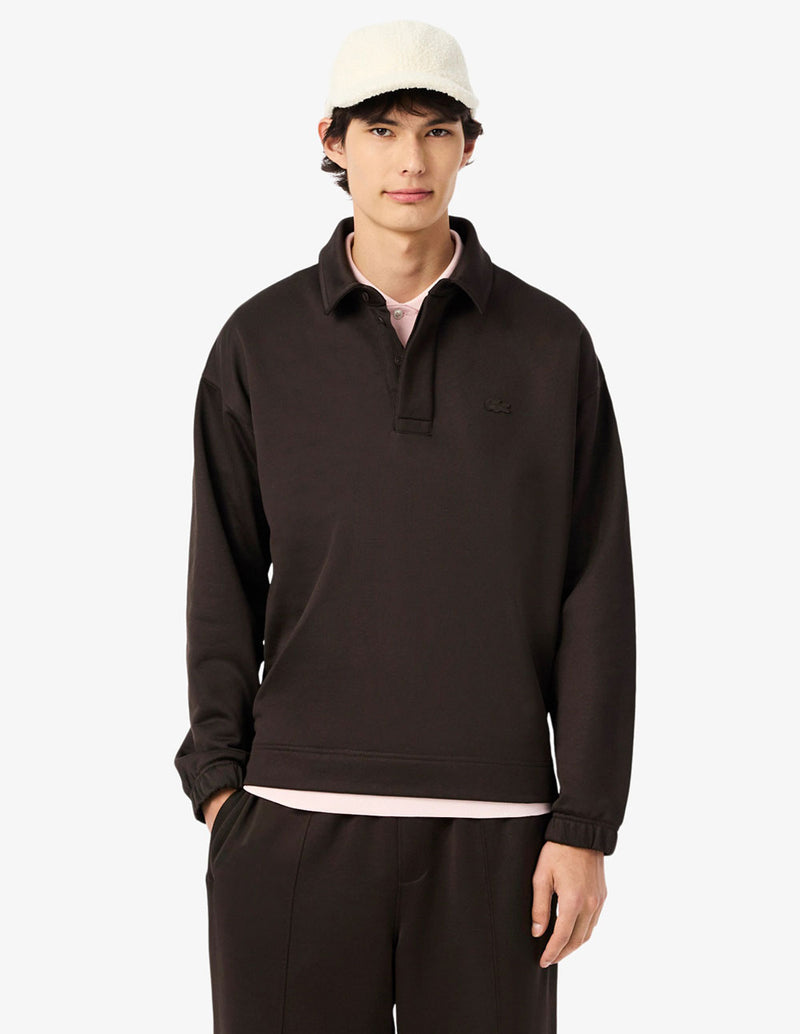 Sudadera Lacoste Tipo Polo Marrón Hombre