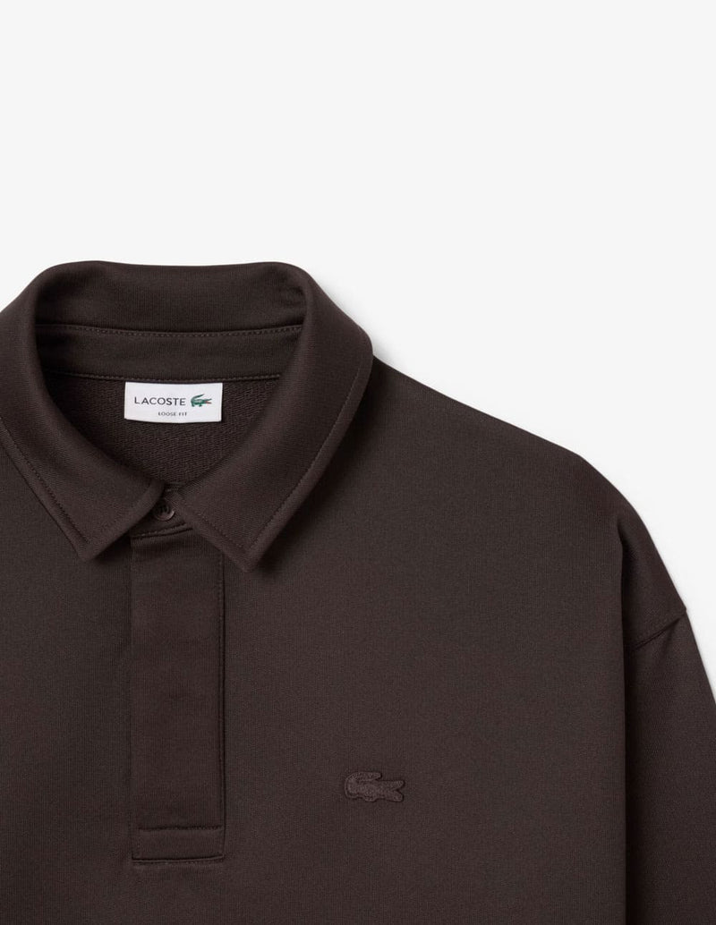 Sudadera Lacoste Tipo Polo Marrón Hombre